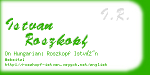 istvan roszkopf business card